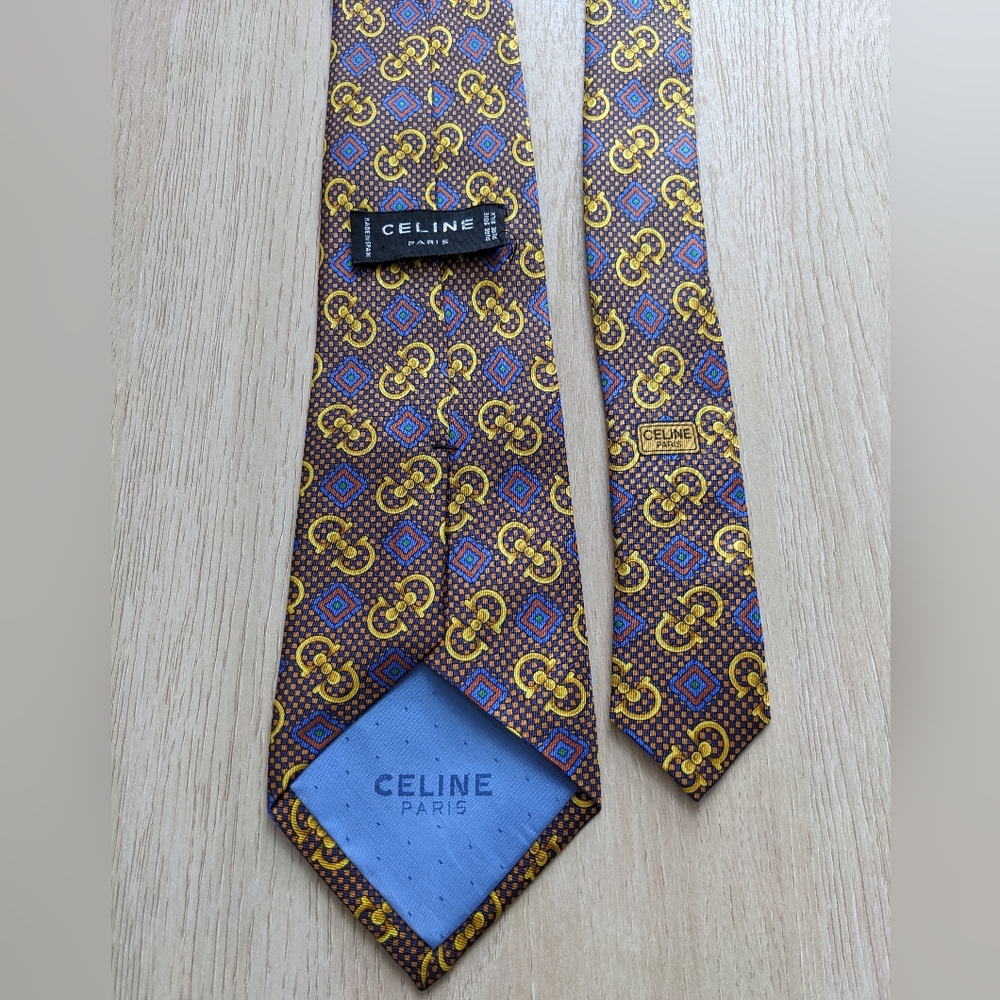 Celine Printed Mens Tie - Picture 3 of 9
